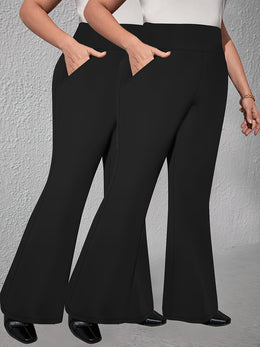 jkthpu-45 2pcs Set - Large Size High Waist Flare