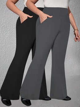 jkthpu-45 2pcs Set - Large Size High Waist Flare