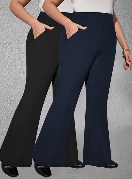jkthpu-45 2pcs Set - Large Size High Waist Flare