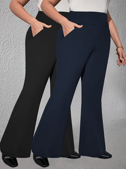 jkthpu-45 2pcs Set - Large Size High Waist Flare