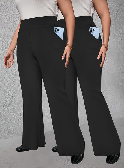 jkthpu-45 2pcs Set - Large Size High Waist Flare