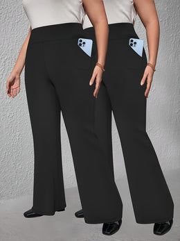 jkthpu-45 2pcs Set - Large Size High Waist Flare