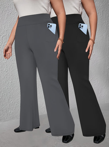 jkthpu-45 2pcs Set - Large Size High Waist Flare