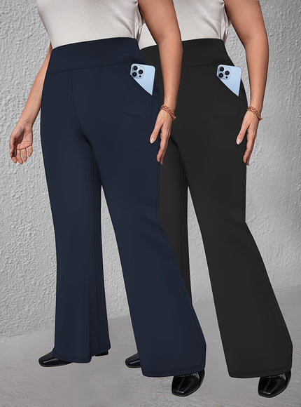jkthpu-45 2pcs Set - Large Size High Waist Flare