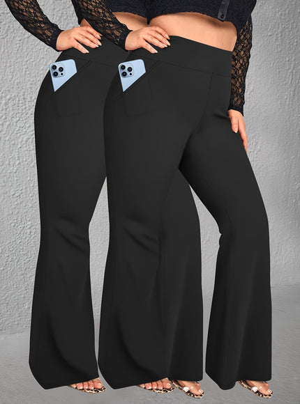 jkthpu-45 2pcs Set - Large Size High Waist Flare