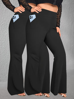 jkthpu-45 2pcs Set - Large Size High Waist Flare