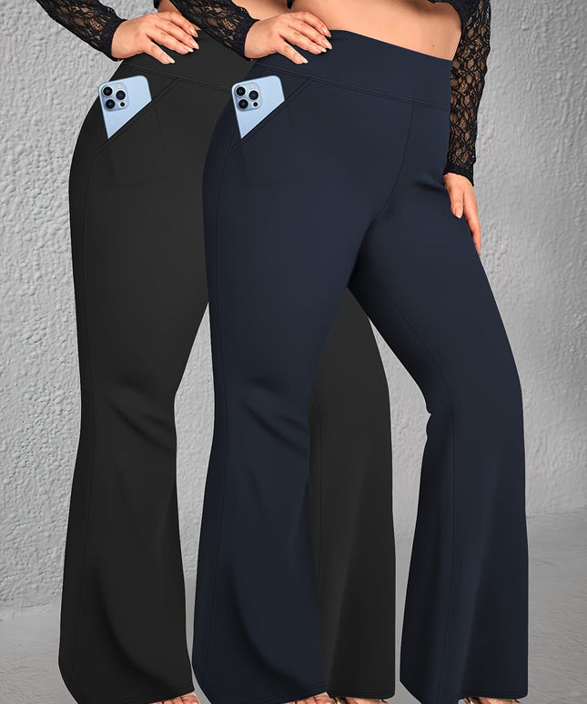 jkthpu-45 2pcs Set - Large Size High Waist Flare