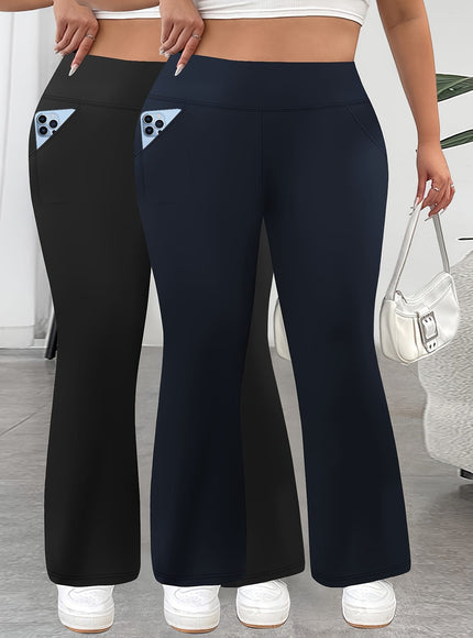 jkthpu-45 2pcs Set - Large Size High Waist Flare