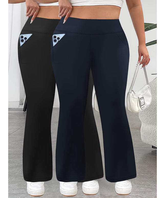 jkthpu-45 2pcs Set - Large Size High Waist Flare