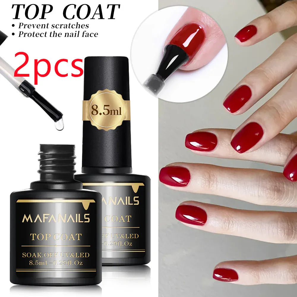 KissICON 2pcs Top Coat KissIcon Gel Base Top Coat Set 8.5ml -