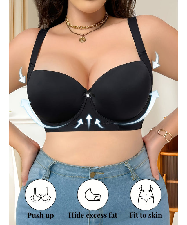 KissICON 2pcs Women's Curve Underwire Bras – Elegant Floral Lace