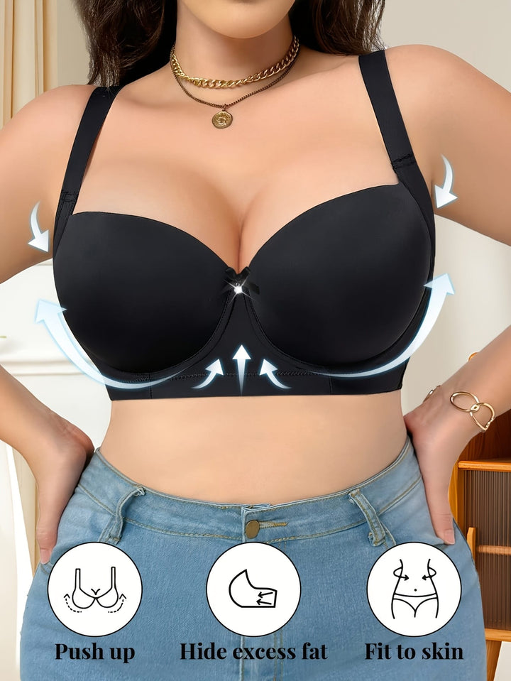 2pcs Women's Curve Underwire Bras – Elegant Floral Lace