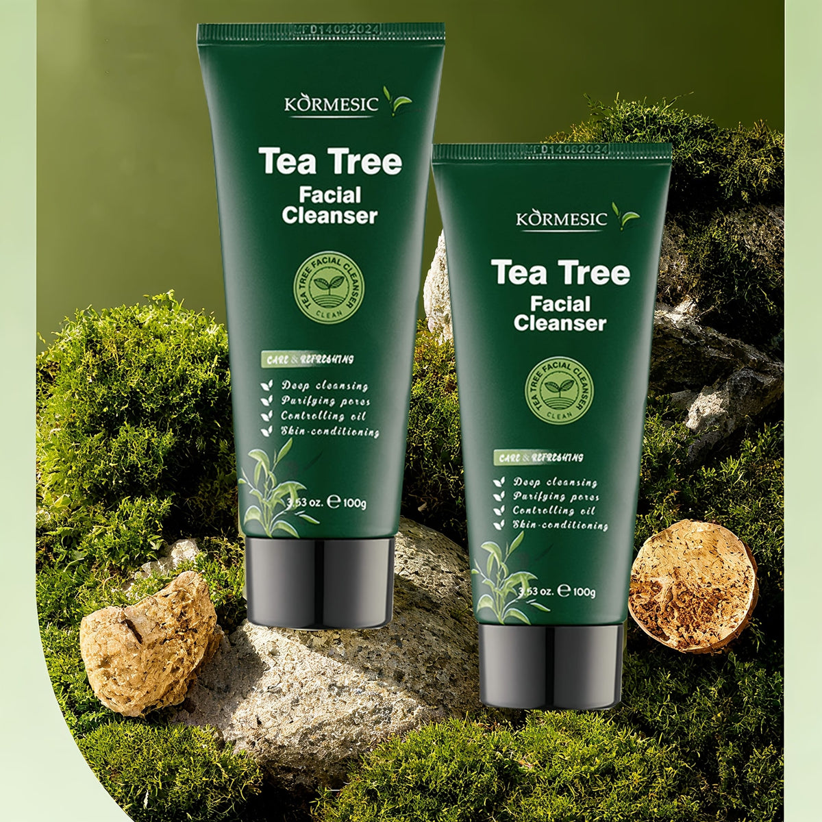 KissICON 2pcsx100g 2pcs Tea Tree Cleanser Gentle Foam