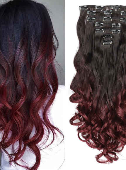 KissICON 2T99J# / 22inch Clip In Hair Extensions 22in Red