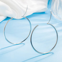 KissICON 3/4/5/6CM Round Hoop Earrings  925 Sterling Silver For Women Party Luxury Jewelry Accessories 2024 Trend Argent 925 Jewellery