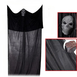 KissICON 3.5M Halloween Hanging Skull Ghost Haunted House Decoration With LED Sound Ghost Ornament Indoor Outdoor Halloween Party Decor