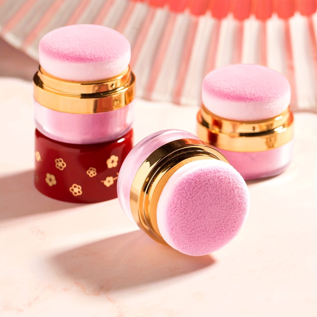 jkthpu-45 3 boxes/set KissIcon Cushion Blush Trio Coral - Waterproof Long