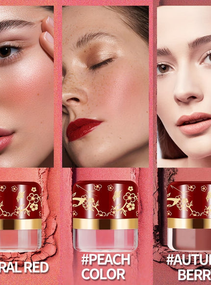 jkthpu-45 3 boxes/set KissIcon Cushion Blush Trio Coral - Waterproof Long