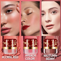 jkthpu-45 3 boxes/set KissIcon Cushion Blush Trio Coral - Waterproof Long