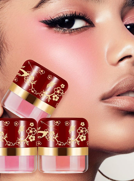 jkthpu-45 3 boxes/set KissIcon Cushion Blush Trio Coral - Waterproof Long