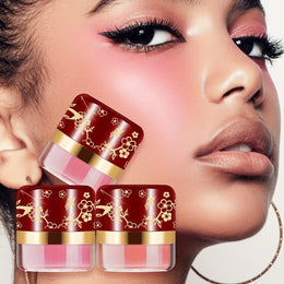 jkthpu-45 3 boxes/set KissIcon Cushion Blush Trio Coral - Waterproof Long