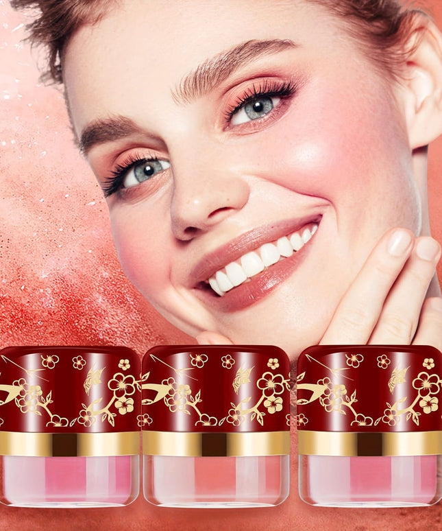 jkthpu-45 3 boxes/set KissIcon Cushion Blush Trio Coral - Waterproof Long
