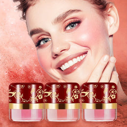 jkthpu-45 3 boxes/set KissIcon Cushion Blush Trio Coral - Waterproof Long