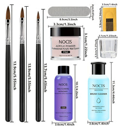 KissICON 3 Color Powder Tool Set KissIcon NOCIS Acrylic Nail Kit - Non Yellowing