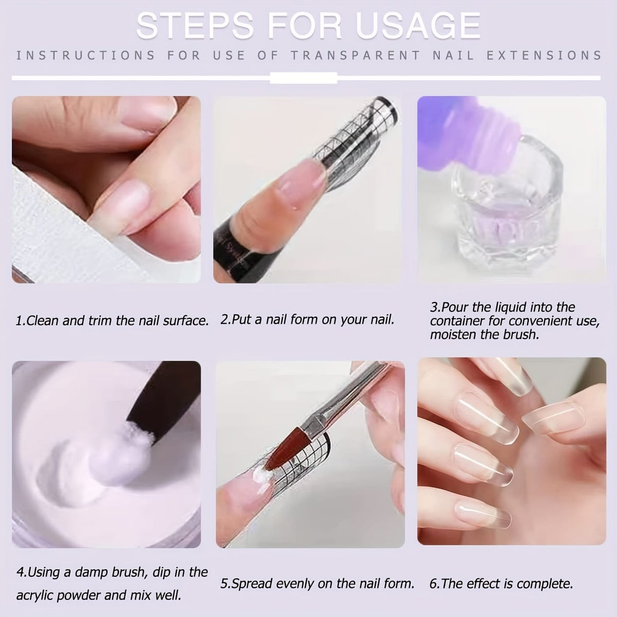 KissICON 3 Color Powder Tool Set KissIcon NOCIS Acrylic Nail Kit - Non Yellowing