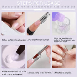KissICON 3 Color Powder Tool Set KissIcon NOCIS Acrylic Nail Kit - Non Yellowing