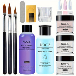 KissICON 3 Color Powder Tool Set KissIcon NOCIS Acrylic Nail Kit - Non Yellowing