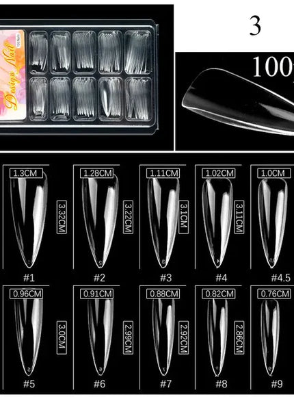 KissICON 3 KissIcon 100Pcs Semi Frosted Clear Nails - Full