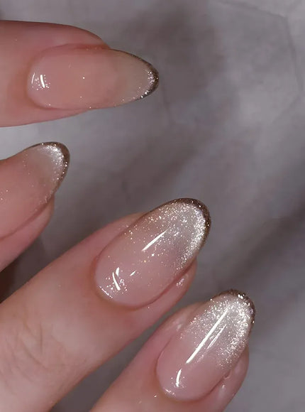 KissICON 3 KissIcon Almond False Nails Glitter French - Glossy