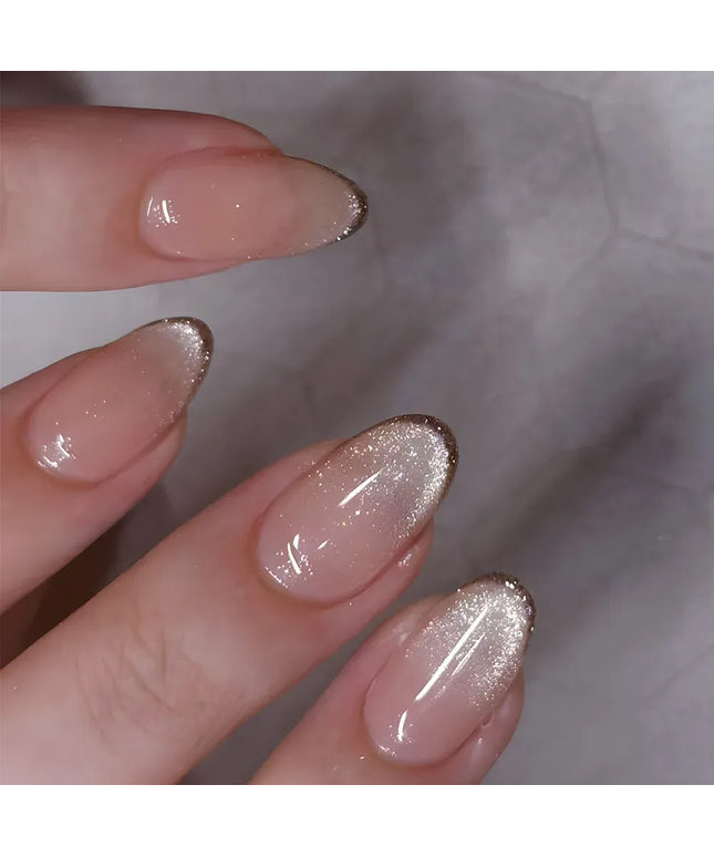 KissICON 3 KissIcon Almond False Nails Glitter French - Glossy