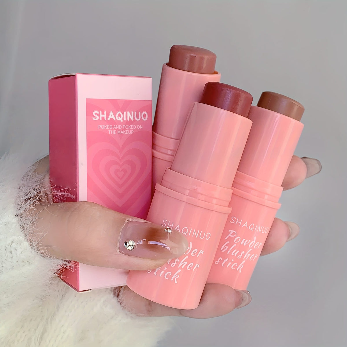 jkthpu-45 3-pack (01#+02#+03#) KissIcon 3 In 1 Matte Blush Stick -