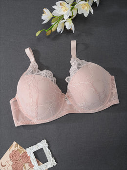 KissICON 3-pack Curve Elegant Lace Bralettes Underwire Polyamide