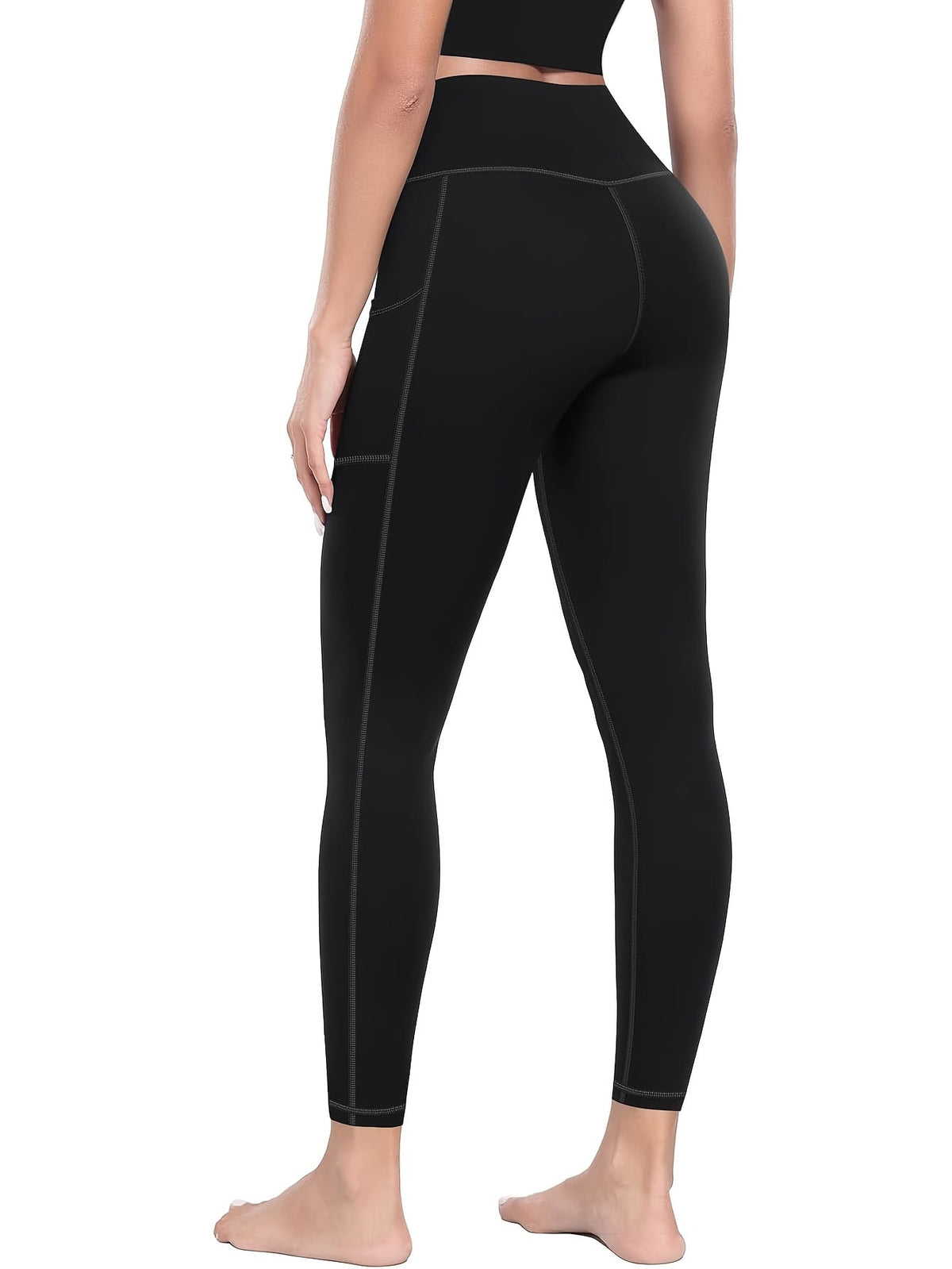 jkthpu-45 3-Pack Women'S High-Waisted Yoga Pants with Side Pockets