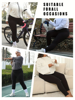 jkthpu-45 3-Pack Women's Plus Size High Waisted Yoga Pants