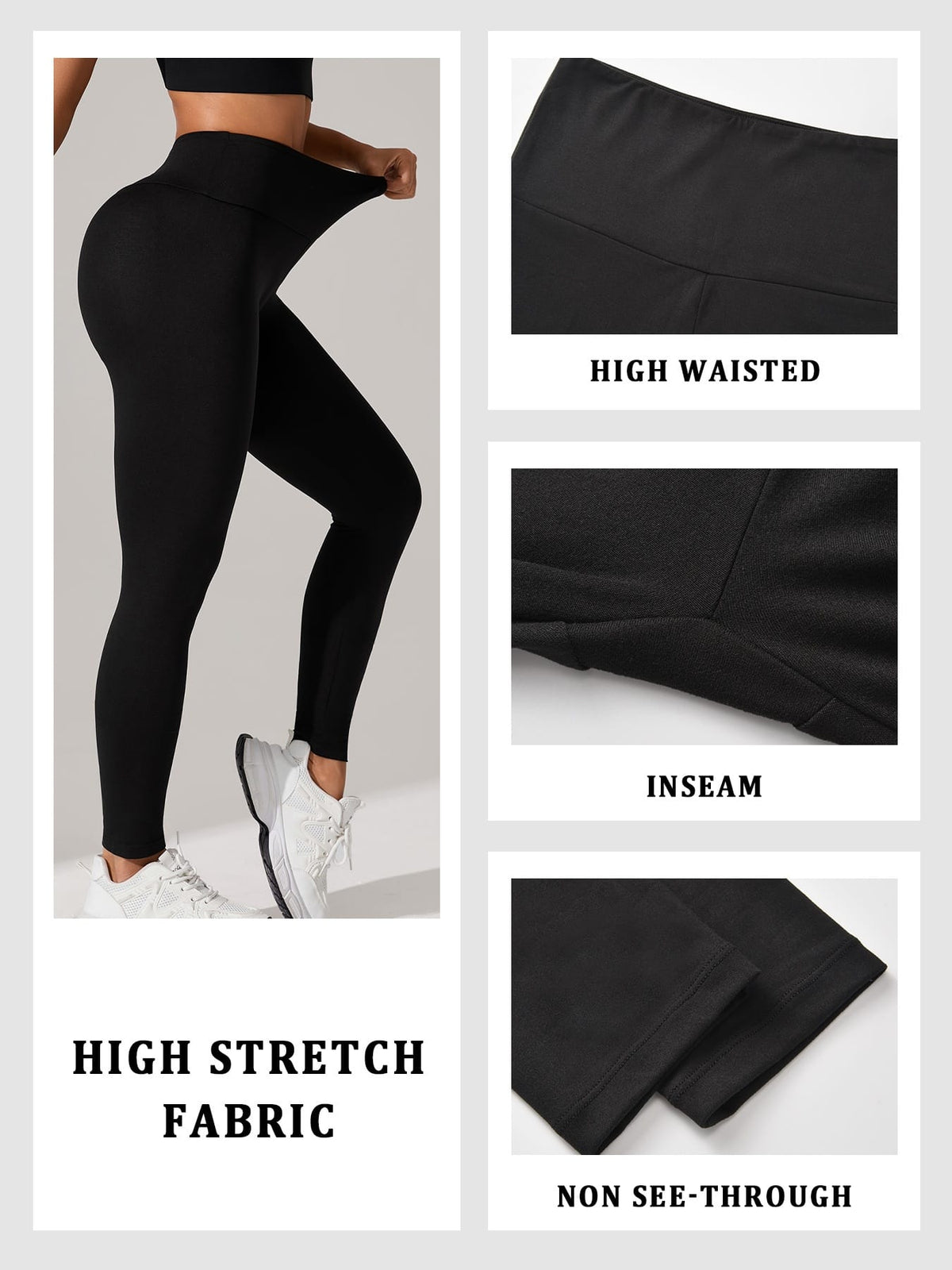 jkthpu-45 3-Pack Women's Plus Size High Waisted Yoga Pants