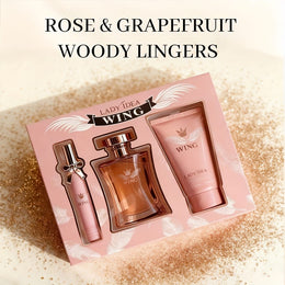 KissICON 3-Piece Gift Set Holiday Perfume – Grapefruit Rose Amber