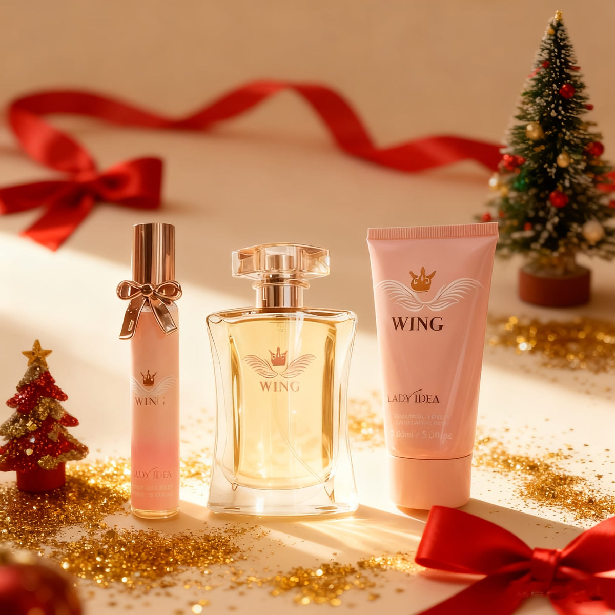 KissICON 3-Piece Gift Set Holiday Perfume – Grapefruit Rose Amber