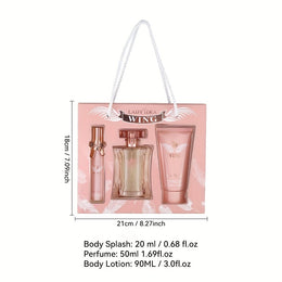KissICON 3-Piece Gift Set Holiday Perfume – Grapefruit Rose Amber