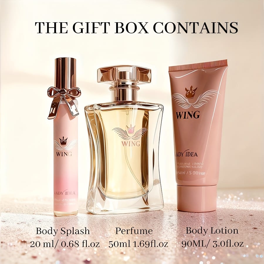 KissICON 3-Piece Gift Set Holiday Perfume – Grapefruit Rose Amber