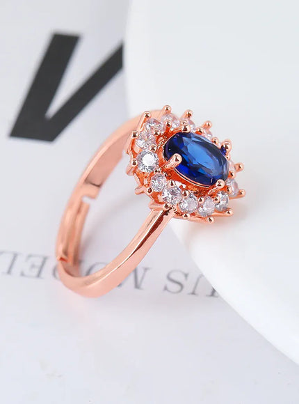 KissICON 3 / resizable Kissicon Lady Blue Crystal Bridal Ring –