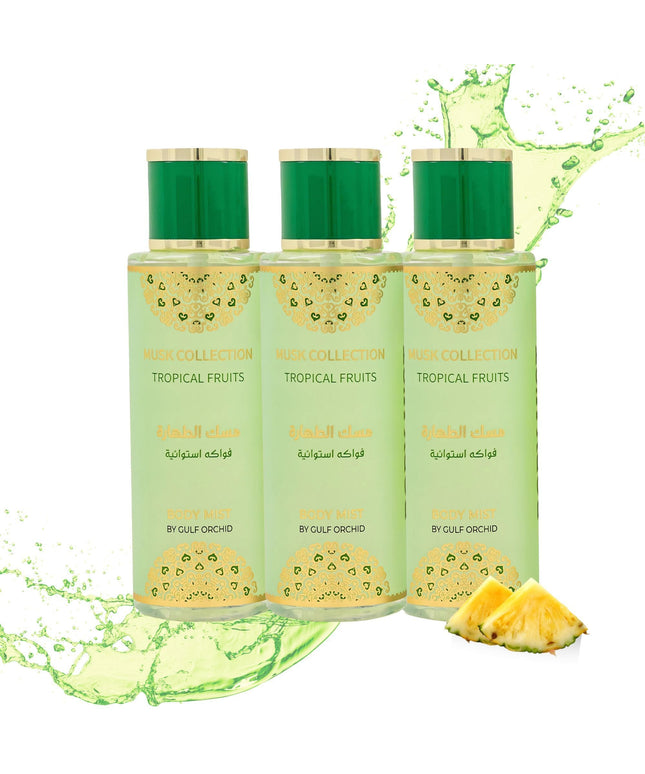 KissICON 3 X Tropical Fruit 250ml Gulf Orchid Musk Tropical Fruit Body Mist Bundle