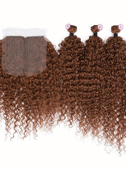 KissICON 30 / 18 20 22 with 18 KissIcon 3 Packs Afro Curly Extensions Closure -