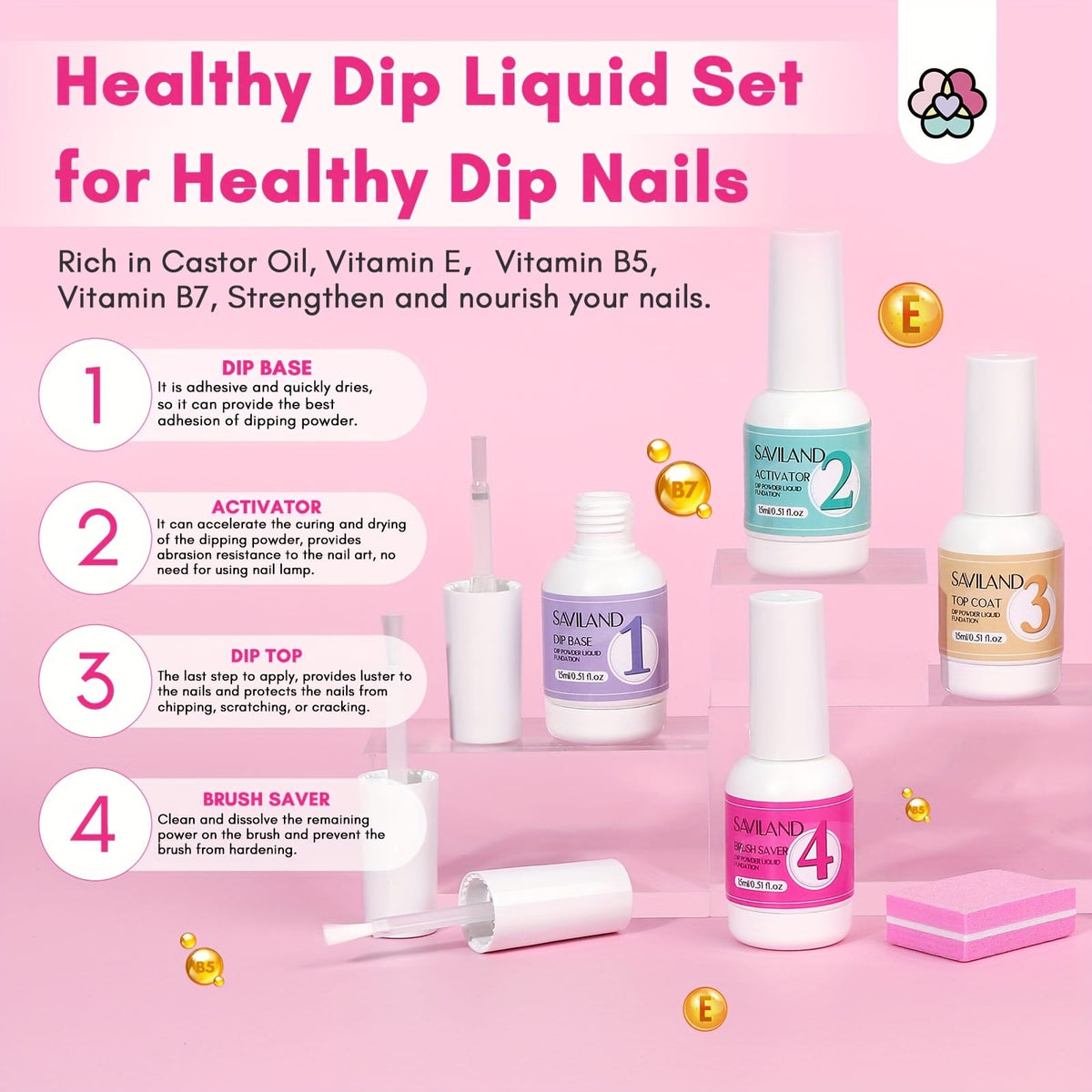KissICON 30 Colors KissIcon SAVILAND Dip Powder Nail Kit - 30