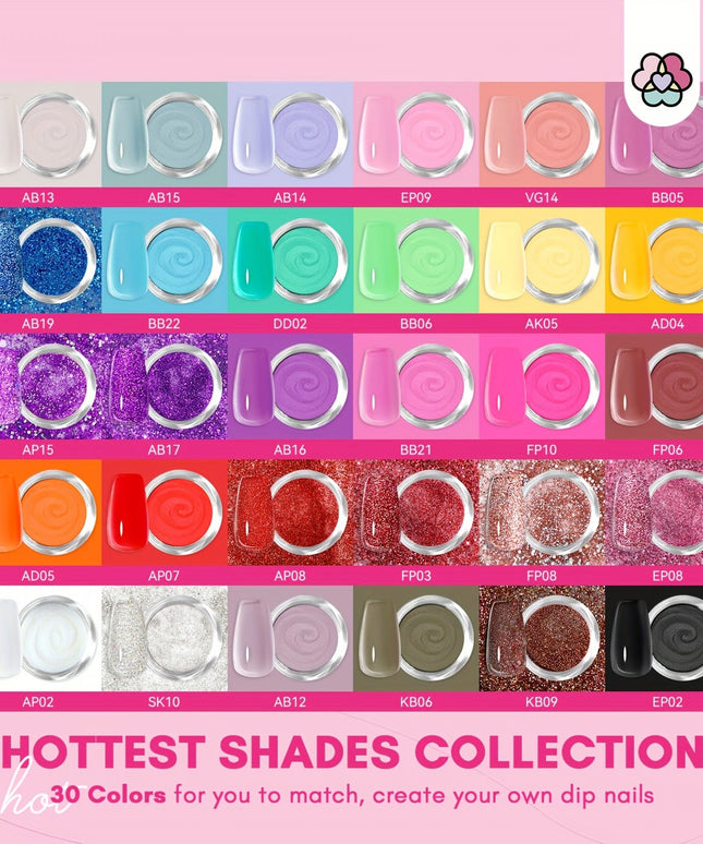 KissICON 30 Colors KissIcon SAVILAND Dip Powder Nail Kit - 30