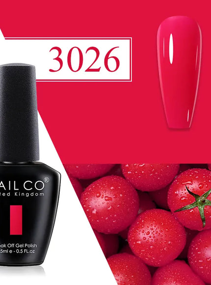 KissICON 3026 💋 Nailco Red Gel Polish - Lasting Soak