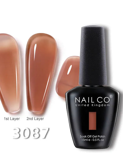 KissICON 3087 💋 Nailco 15ml Translucent Gel Polish-Natural Resin Formula